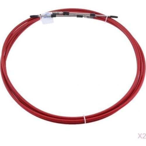 2pcs Red 080 Series Type 13 Ft Marine Control Lever Cable M5-6g