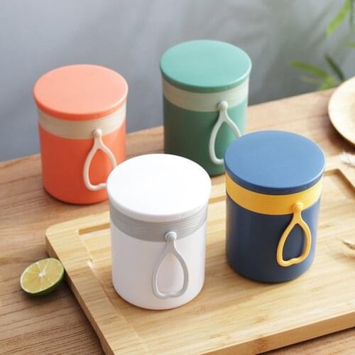 304 Stainless Steel Breakfast Cup Korea Style Sealed Soup Container Luch Boxs Portable Leak Proof Milk Cup with Folding Spoon