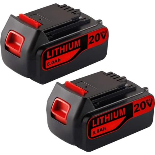 5.0Ah 6.0Ah 20V LBXR20 Replacement Rechargeable Lithium Battery Black&Decker LB20 LBX20 LB2X4020 LBXR2020-OPE LBXR20B-2 LST220
