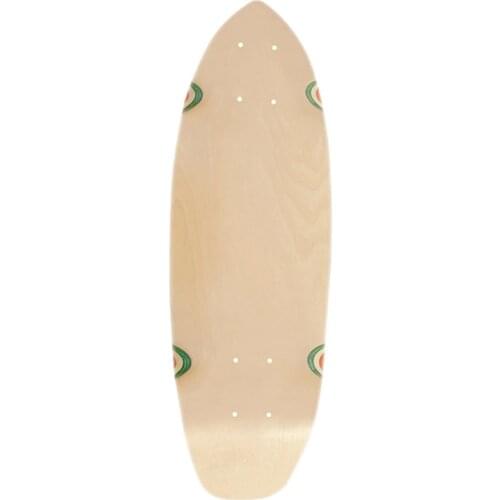 7-Layer Land Surf Skateboard Deck Natural Maple Round Fish Board Deck Longboard Deck