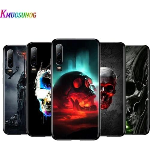 Grim Reaper Skull Skeleton Black Cover For Huawei P40 P30 P20 P10 P9 P8 Lite E 5G 2017 2019 Pro Plus Phone Case