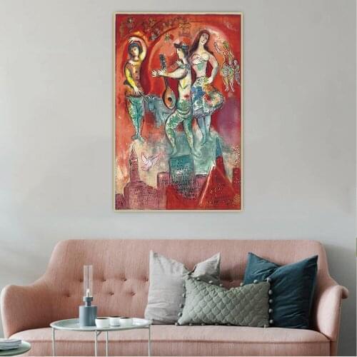 Citon Marc Chagall《Carmen,1966》Canvas Art Oil Painting Artwork Poster Decorative Picture Wall Hanging Decor Home Decoration