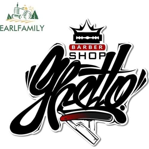 EARLFAMILY 13cm x 11.8cm for Ghetto Barber SHOP In Temuco Motorcycle Car Decals Bumper Window Waterproof Graffiti Sticker