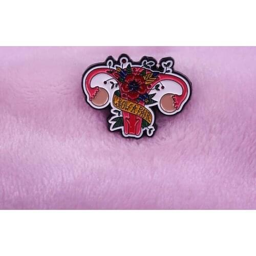 Uterus Ovaries Pin Uterus with flowers enamel pin Anatomical uterus pin Feminism Girl Power brooch
