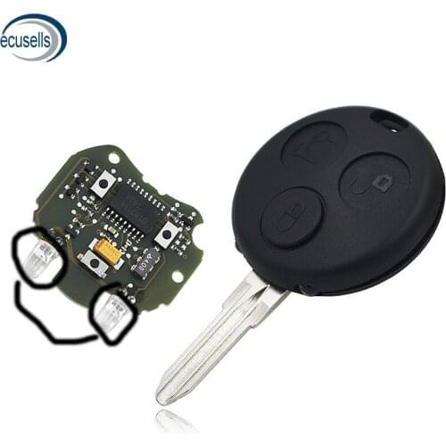 3 Button Smart Remote Key Fob 433MHZ for Benz Smart A450 820 02 97 With 2pcs infrared