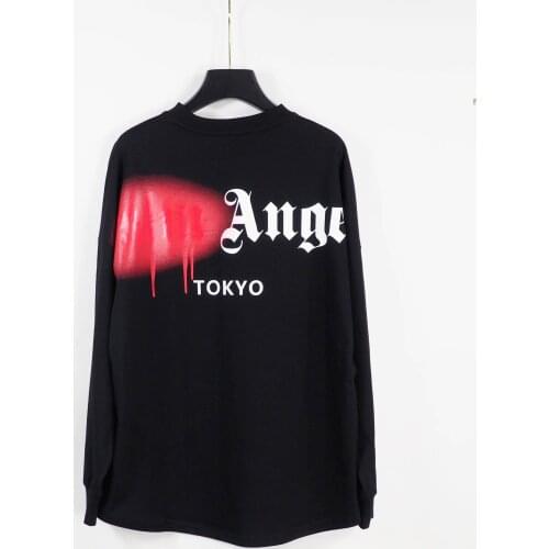 PalmAngels letter spray-paint printing couple cotton street hip-hop popular simple wild men women loose long-sleeved T-shirt