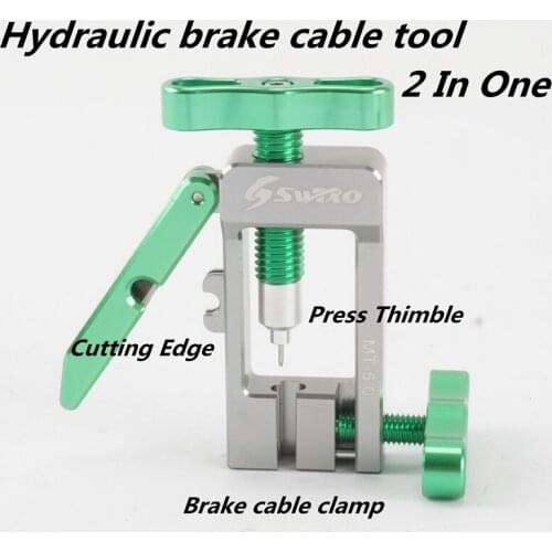 Bicycle Hydraulic Brake Cable Horse Cutting Neddle Driver Press In Full CNC 2 In One Bike Fitting Insert MTB Multifunction Tool