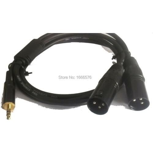 KL High Quality 1/8'' Jack DC 3.5mm to 2 XLR Cannon Plug 3 Pin Audiophile Audio Cable 1.5 meters