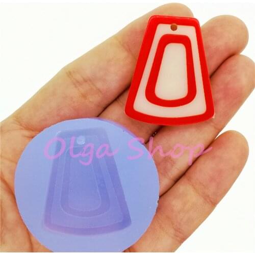 BYL502 33.7mm x 28.0mm Classic Earrings Silicone Mold Earrings Pendant Necklace Making Cabochon Resin Clay Craft Fondant Cake