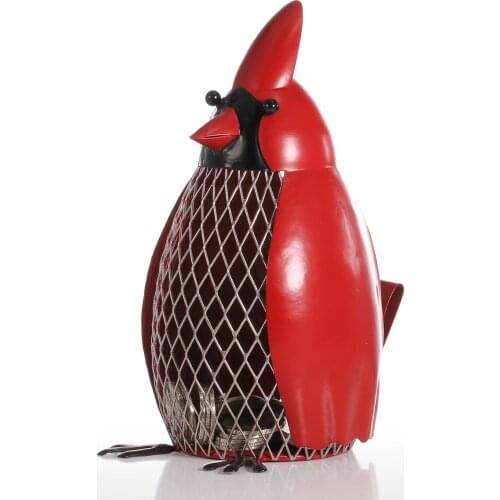 Tooarts Bird Money Box with Red Color Handmade Bird Shape Coin Bank Gift Practical Money Bank Craft Home Decoration Accessories