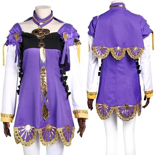 CostumeBuy Fire Emblem Three Houses 5 Years Lysithea Timeskip Cosplay Women Puple dress Costume Skirt Full Outfits Custom Made
