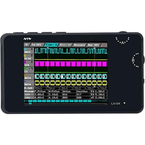 LA104 USB Mini Portable Digital 2.8 Inch Oscilloscope Analyzer Built in 8MB Flash Storage 4 Channels 100MHz Max Sampling Rate
