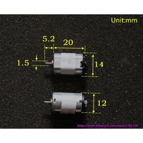 10pcs/lot, 14*12*20mm 031 micro DC motor 3V 7000RPM meta brush low noise micro motor