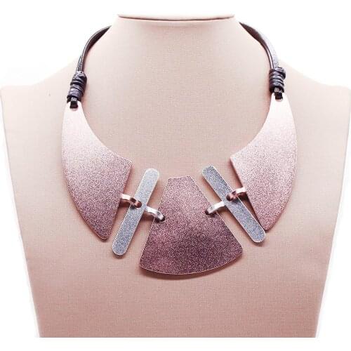 Fashion Aluminium Leather Necklaces Women Stranger Things Harajuku Gothic Style Dress Sweater Necklace Chains Handmade Jewelery