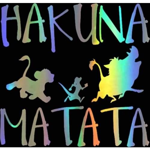 Cartoon HAKUNA MATATA Lion King Simba Sticker on Car Funny Stickers and Decals Vinyl Car Styling Apply To Car Window Laptop