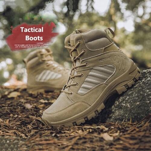 Men Outdoor Military Tactical Army Boots Waterproof Breathable Non-Slip Wear Resistant Shoes Climbing Training Combat Boots