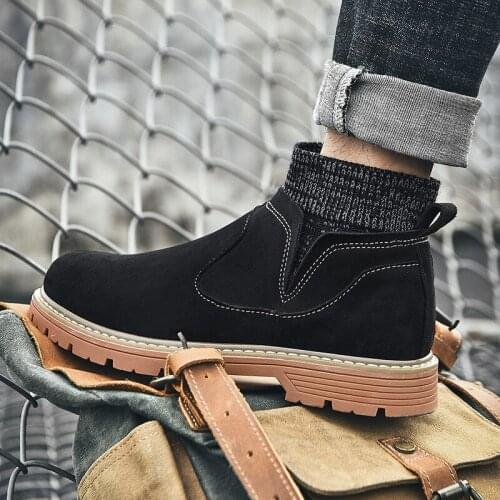 Negras leather zapatillas brown man high male High hightop Casual shoe Mens leisure mens men top casual boots Sneaker black for