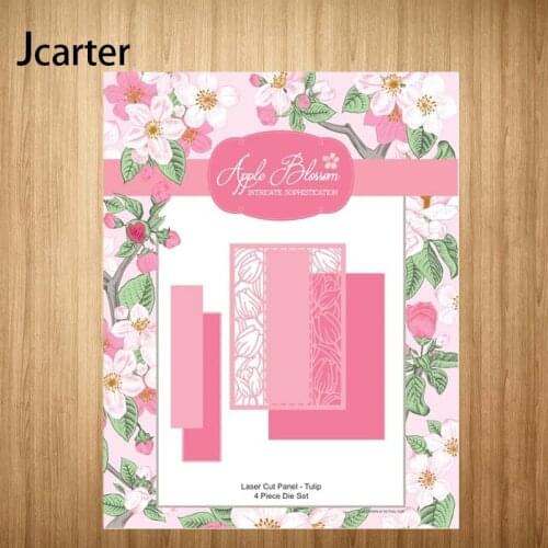 New Design Metal Cutting Dies Tulip Flower Rectangle Craft Scrapbooking Handmade Knife Mould Blade Punch Stencils Dies Cut Model