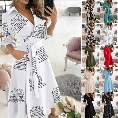 Spring And Summer Fashion Plus Size Ruched Dress Long-Sleeved V-Neck Print Dag Hip Dress Womens Clothing Dress For WomenVestido