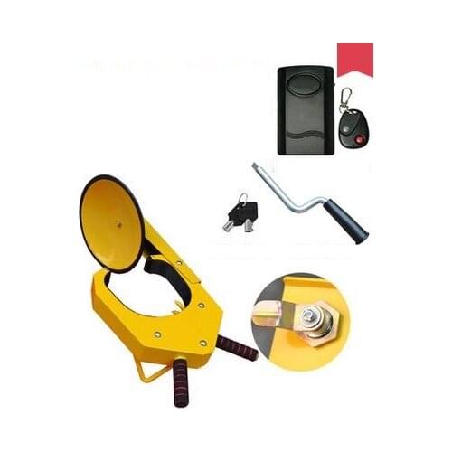 Sucking disc type car tyre lock with alarm and remote control sucker sedan tire clamp lock anti-theft auto wh car steering wheel