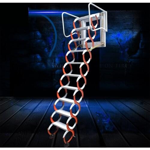 Manual Operated Wall Mounted Collapsible Ladder Foldable Loft External Staircase High Quality Fold Up Stairs to Attic Indoor