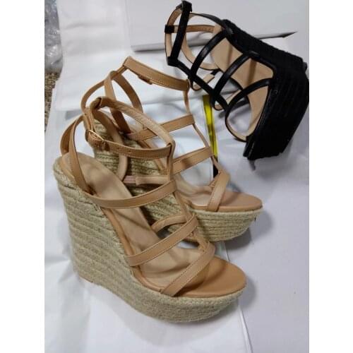 New Punk Style Wedge Heeled High Heel Sandals Women Cut-out Gladiator Sandals Cool Ladies Summer Shoes Woman Wedges