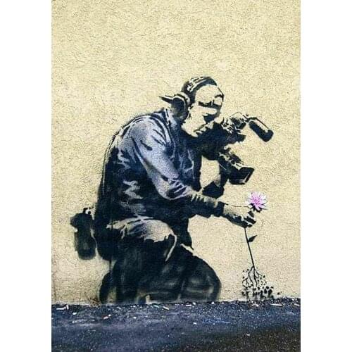 Cameraman and Flower Art Film Print Silk Poster Home Wall Decor 24x36inch