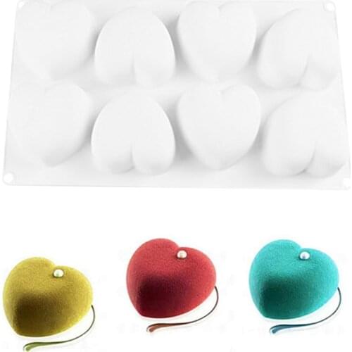 8 Cavity Diamond Heart Silicone Cake Mold for Chocolate Mousse Dessert Jelly Pudding Pastry Bread Bakeware Pan Decorating Tools