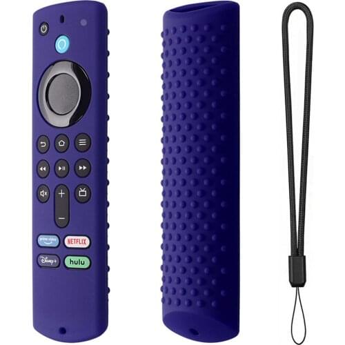 Silicone Case For Alexa Voice Remote 3rd Gen 2021 Protective Cover Case For Fire TV Stick Remote Control With Anti-Loss Strap