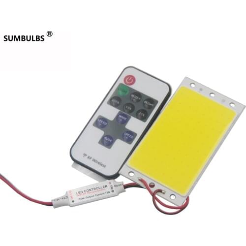 Dimmable DC 12V COB LED Panel Light 94x50MM 15W Ultra Bright Warm Natural Cold White Blue strip Lamp with RF remote controller