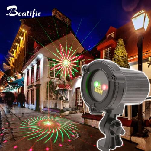 Outdoor Christmas decor Star Lights New Year Laser Projector Showers Holiday lighting Static Flash