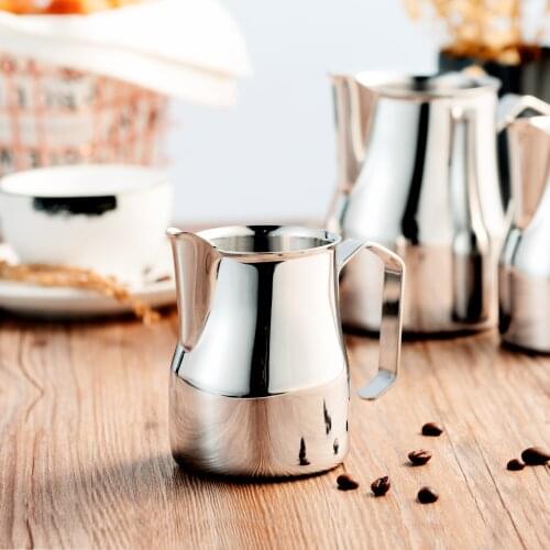 Milk Frother Duckbill Pitcher Stainless Steel Milk Jug Espresso Cup Latte Milk Coffee Creamer Milk Frother Jug 350ml/500ml/750ml