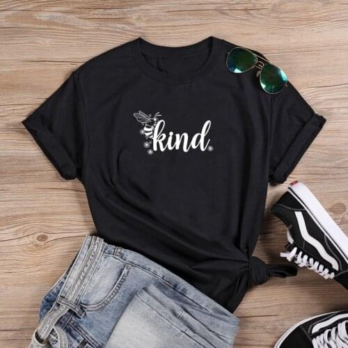Be Kind Short Sleeve Cotton Tshirt Women Top O-neck Funny T Shirt Women Casual T Shirt Women Funny Tee Shirt Femme