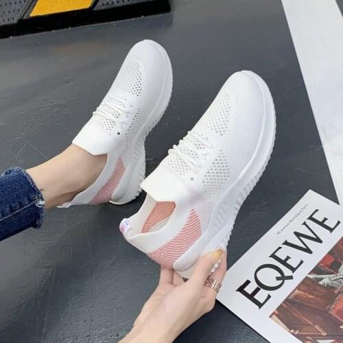 Lace Up Student Casual Shoes Autumn Sneakers Women Shoes Woman Breathable Air Mesh Thick Botttom Flat Platform Flats Plus Size