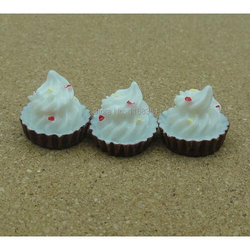 1pcs/lot resin white Icecream plate cake 15mm Cabochons Scrapbooking Hair Bow Center Card Frame Making Craft DIY B010-8