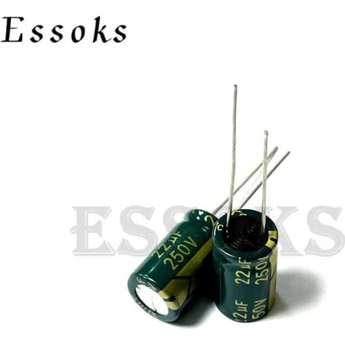 10pcs Electrolytic Capacitor 250V22UF 250V 22UF 10X17 10X20 mm High Frequency Low ESR Aluminum Capacitors