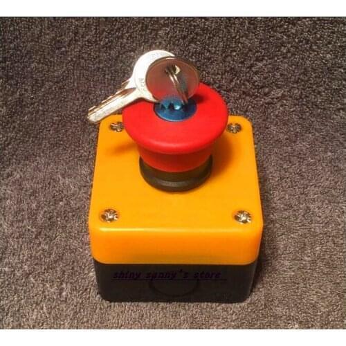 3Pcs/Lot Red Sign Emergency Stop Push Button Switch With Key 660V 10A Brand New