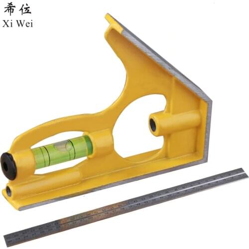 300mm Stainless Steel Multifunctional Combined Square Ruler Horizontal Movable Square Ruler Triangular Ruler 45 Degr