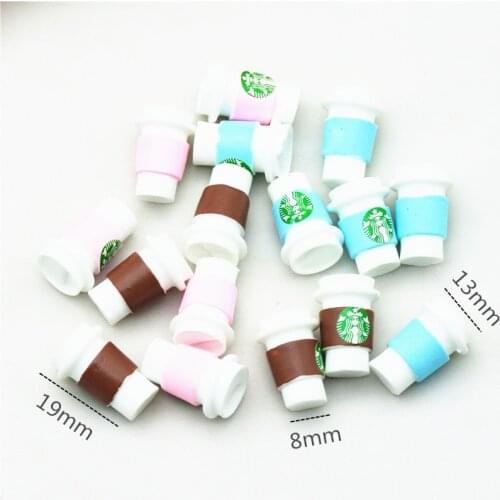 19MMX13mm 12PCS 3D Resin Coffee Cup Cabochon|Coffee Up miniatures|HOME DIY Miniatures|Resin Milk Tea Cup Cabochons
