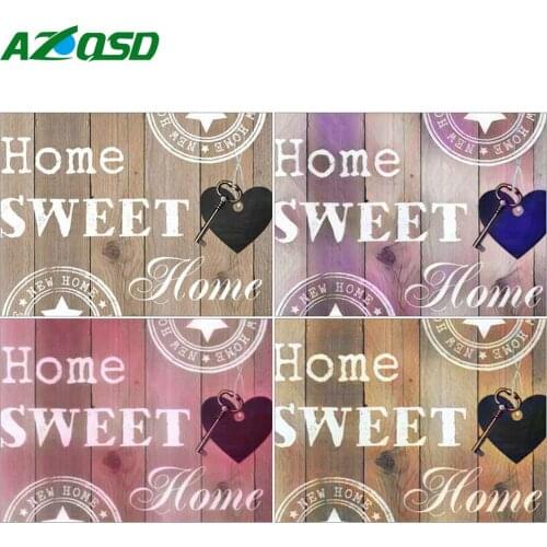 AZQSD 5D Diamond Painting New Arrivals Text Home Handmade Gift Diamond Embroidery Landscape Mosaic Home Decoration Needlework