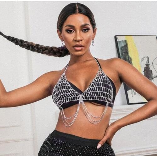 Sparkly Rhinestone Bikini Female Clubwear Nightclub DJ Dancer Stage Costume Rave Outfit Pole Dance Clothing Jazz Dancewear YS2