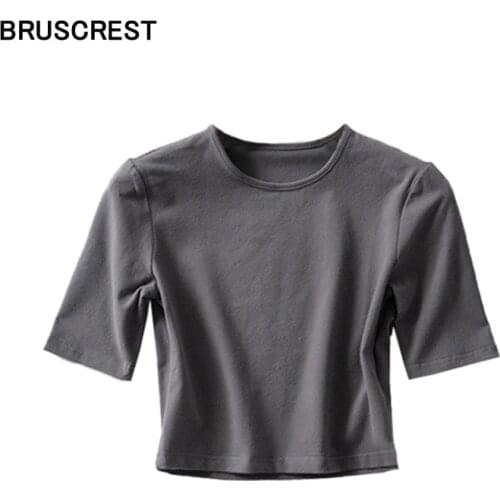 Женские базовые футболки BRUSCREST China At AliExpress