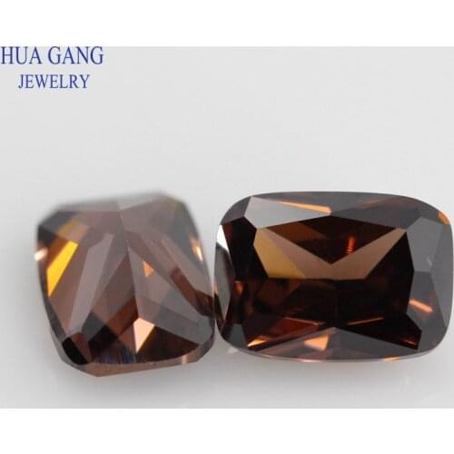 Baguette Shape Cubic Zirconia Stone Coffee Color Brilliant Cut Loose CZ Synthetic Gems Beads For Jewelry AAAAA 4x6mm to 10x14mm