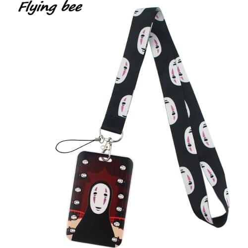 Flyingbee X1635 Anime Noface Man Lanyard Card Holder Student Hanging Neck Mobile Phone Lanyard Badge Subway Access Card Holder