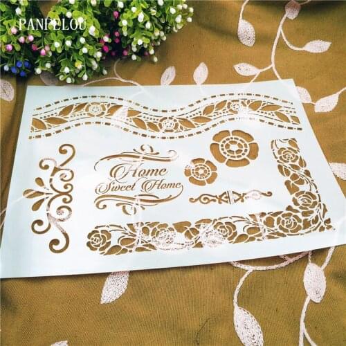 Newspaper mold shield DIY cake scrapbook stencils hollow Embellishments printing lace ruler Valentines Day