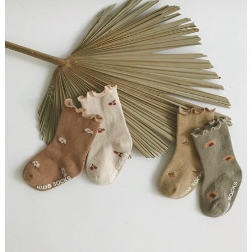 3 Pairs Cotton Baby Socks Fungus Knit Warm Newborn Socks for Boys Girls Mix Color Non-slip Infant Sock 0-2 Years