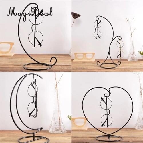 Exquisite Black Eyeglass Holder Stand Glasses Display Rack Hanging Bracket Home Decor Anti-Scratch