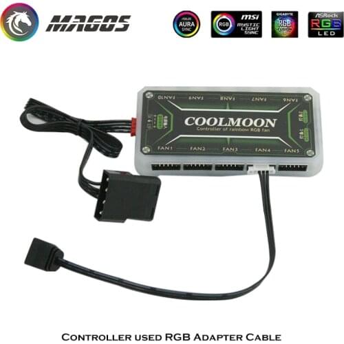 RGB Controller SYNC Cable, Used For Lighting Control Box 5V, Small 6Pin Fan Connect To 3Pin(4-1) Female - Male Adapter Line