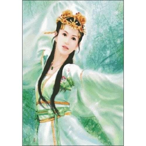 Classical beauty,Graceful Girl dance Cross Stitch Kits Needlework 14CT Unprinted Embroidered Top Quality DIY Handmade Decoration