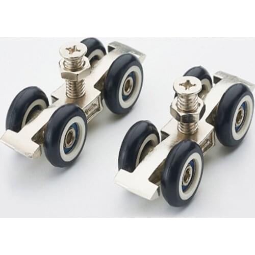 Furniture Caster Sliding Door Hanging Round Glass Hardware Pulley Hanging Mute Rail Wheel Balcony Sliding Cabinet 4 Wheel